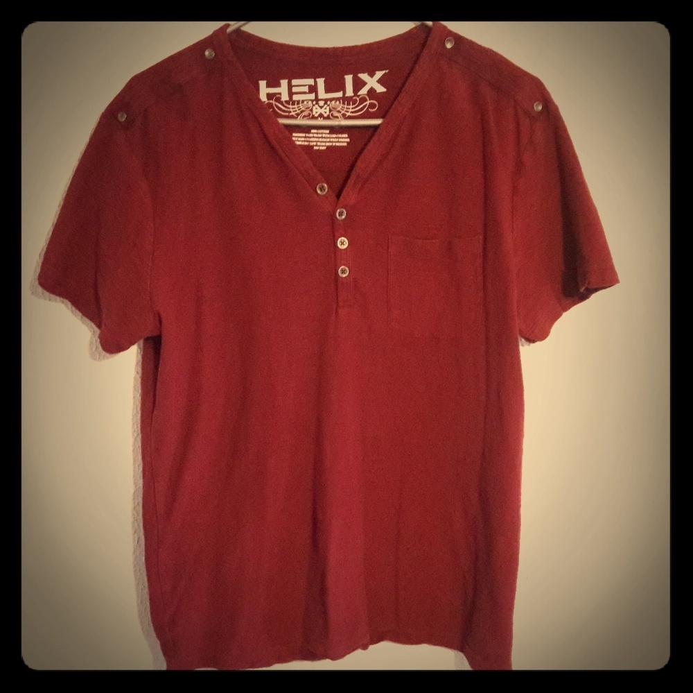 Helix - burgundy short-sleeved henley